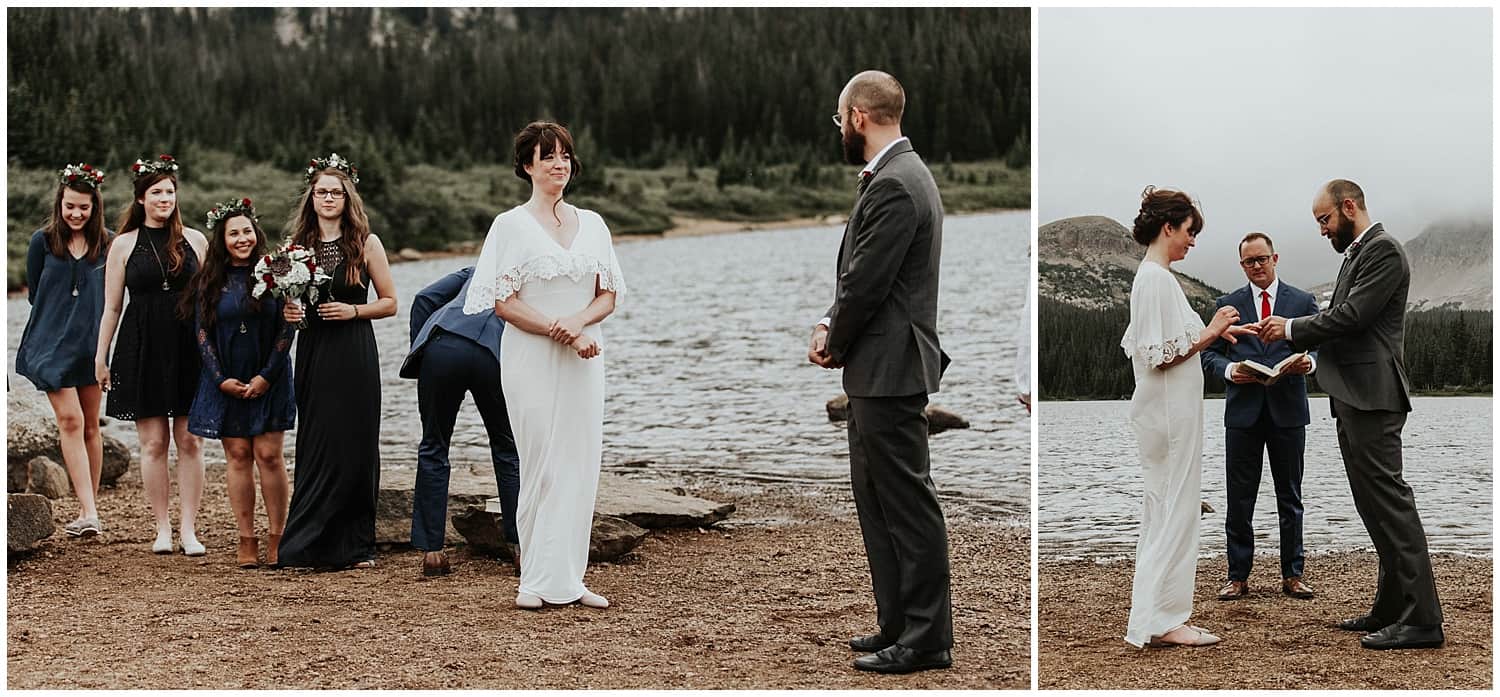 couple getting married next to brainard lake in colorado