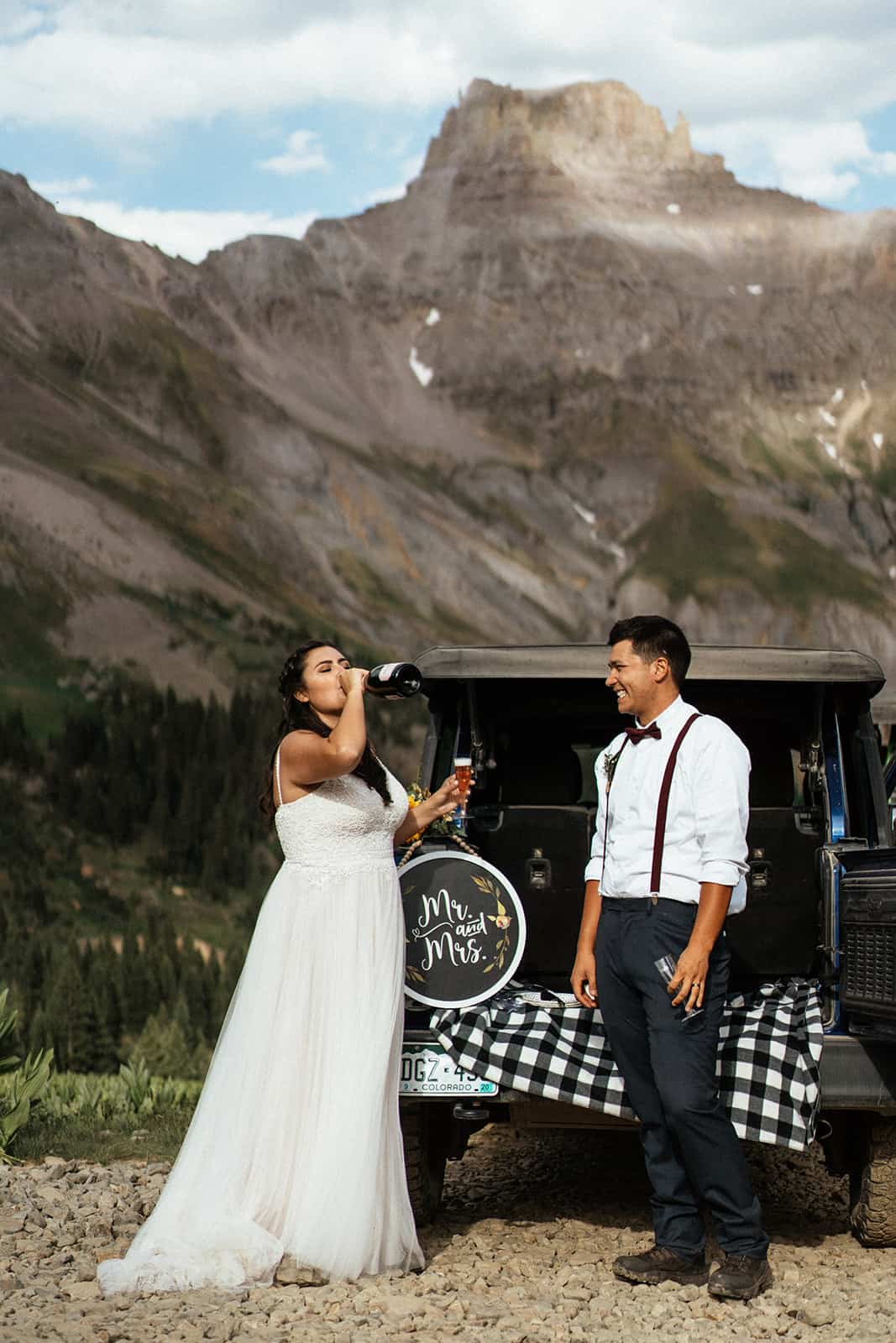 champagne toast at elopement