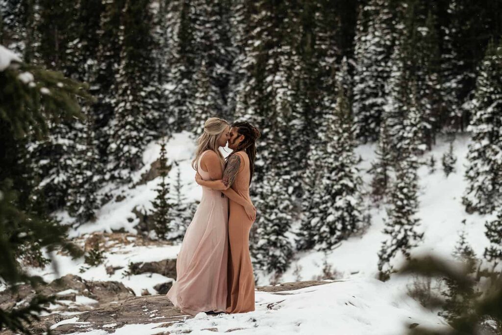 two brides eloping in Colorado