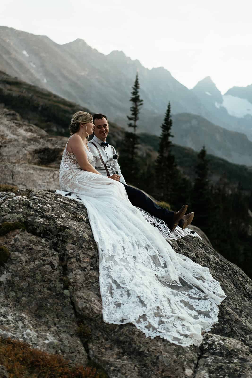 couple enjoying sunset at Colorado elopement